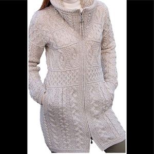 Hand knitted merino wool cardigan